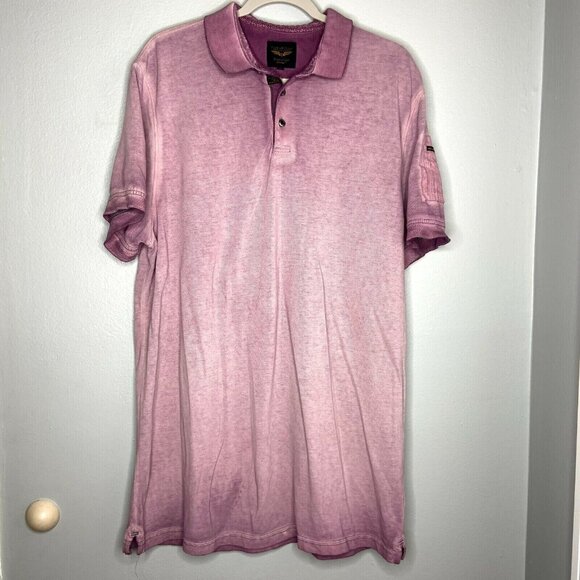 PME Legend Polo Shirt Men's XXL Purple American Classic Dye Washing - Picture 1 of 11